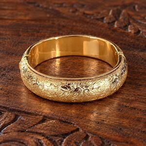 Vintage 1950s Bracelet Gold Filled Shell Floral Domed Mixed Construction - 15I